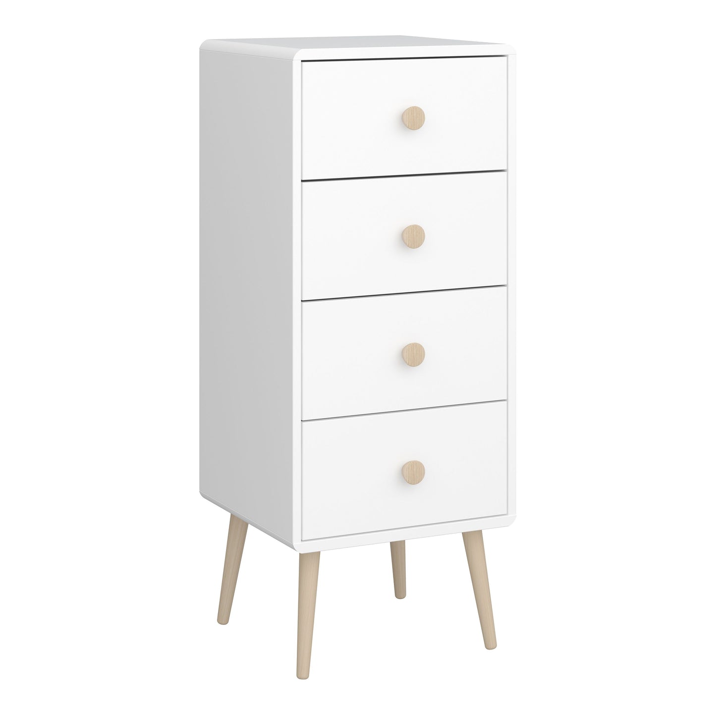 Gaia Pure White Chest of Drawers with 4 Drawers