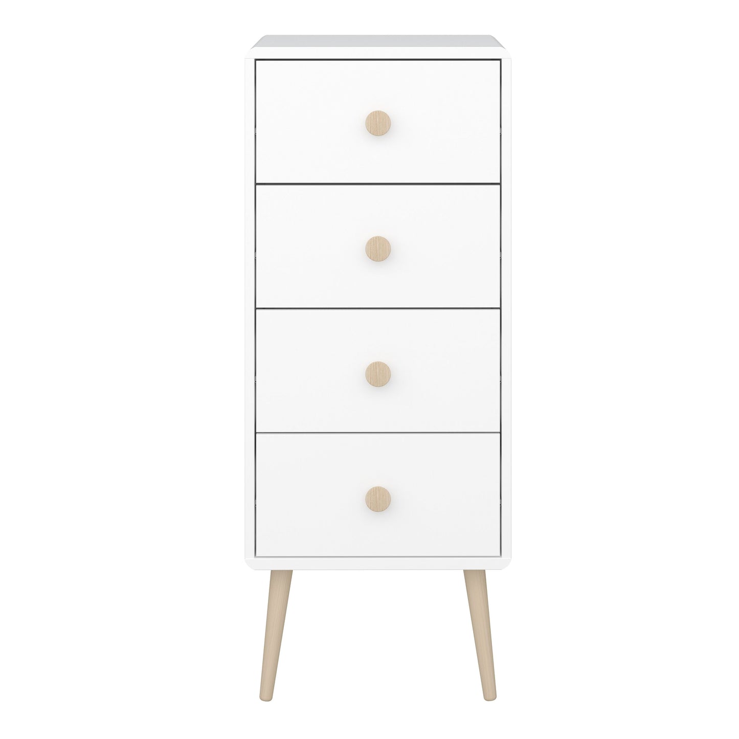 Gaia Pure White Chest of Drawers with 4 Drawers
