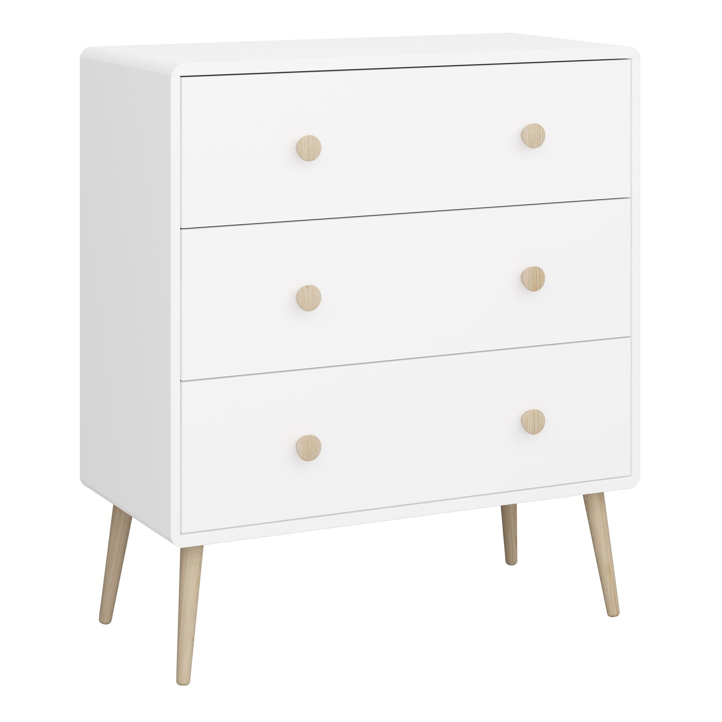 Gaia Pure White Chest of Drawers with 3 Drawers
