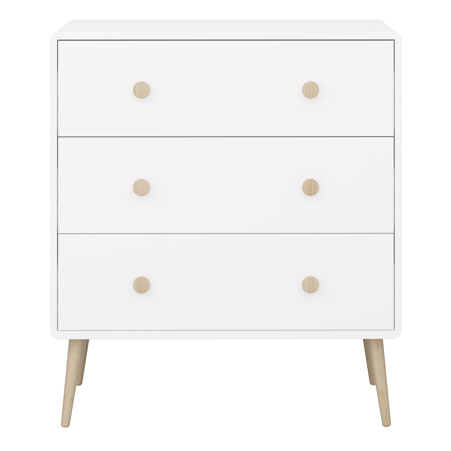 Gaia Pure White Chest of Drawers with 3 Drawers