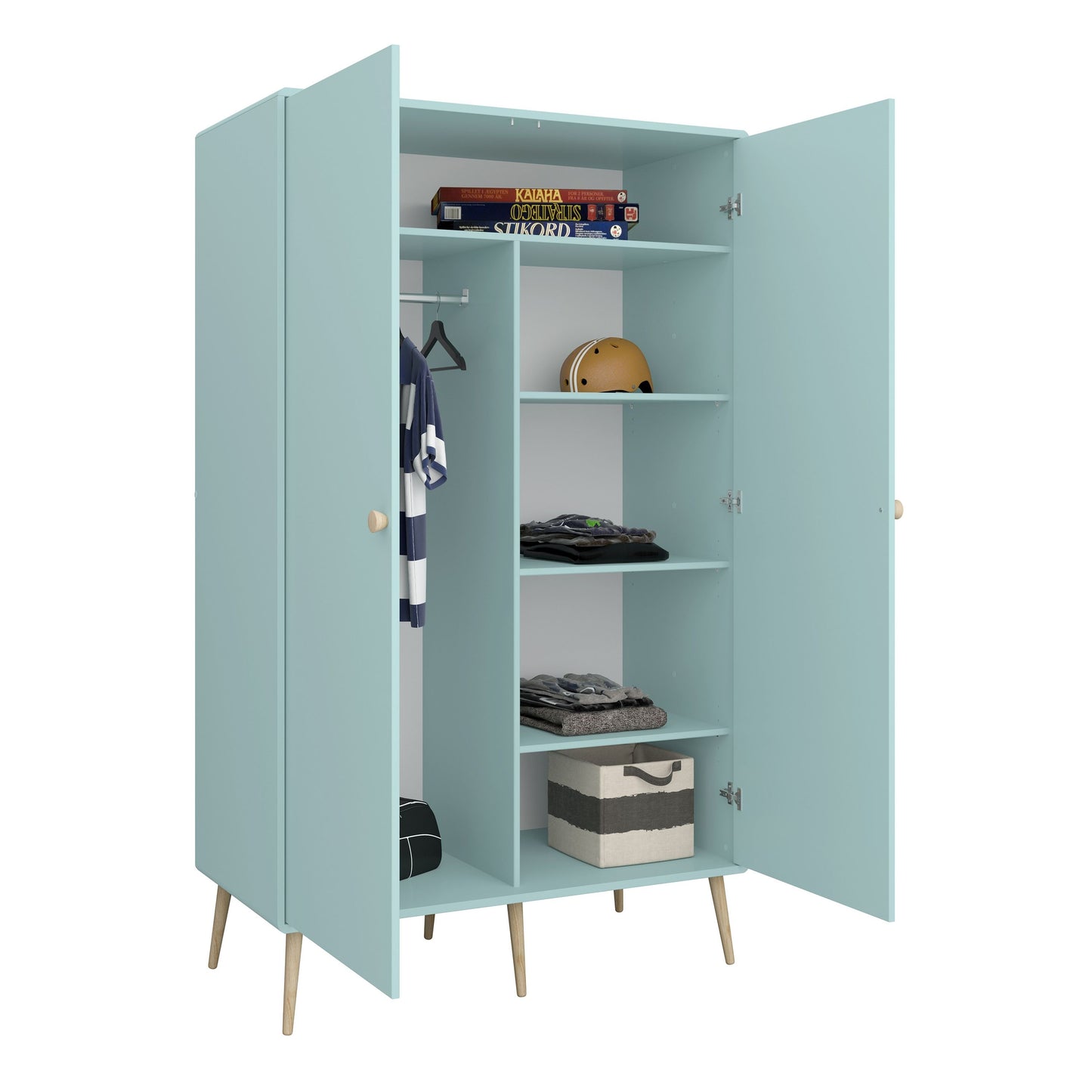 Gaia 2 Door Kids Wardrobe in Cool Mint