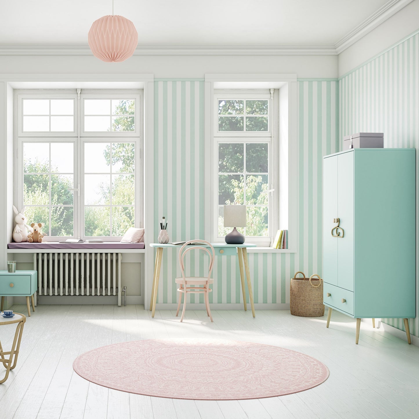 Gaia 2 Door Kids Wardrobe in Cool Mint