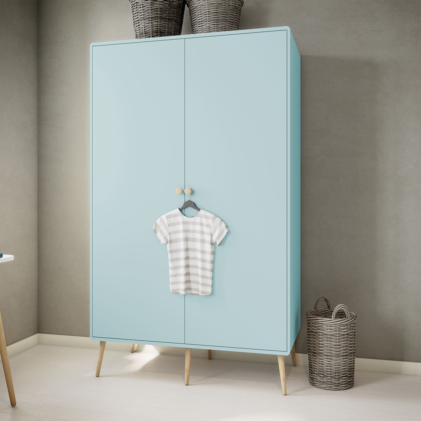 Gaia 2 Door Kids Wardrobe in Cool Mint