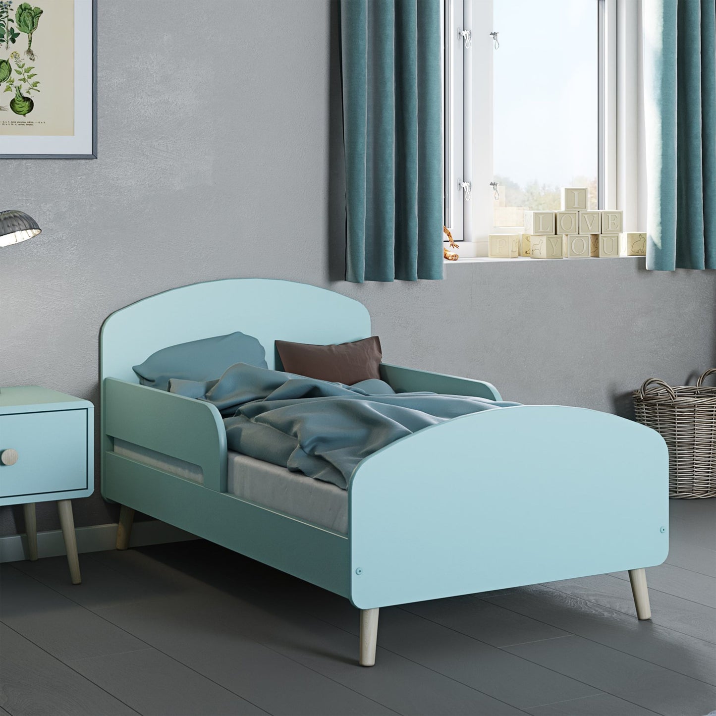 Gaia Toddler Bed in Cool Mint - 70x140cm
