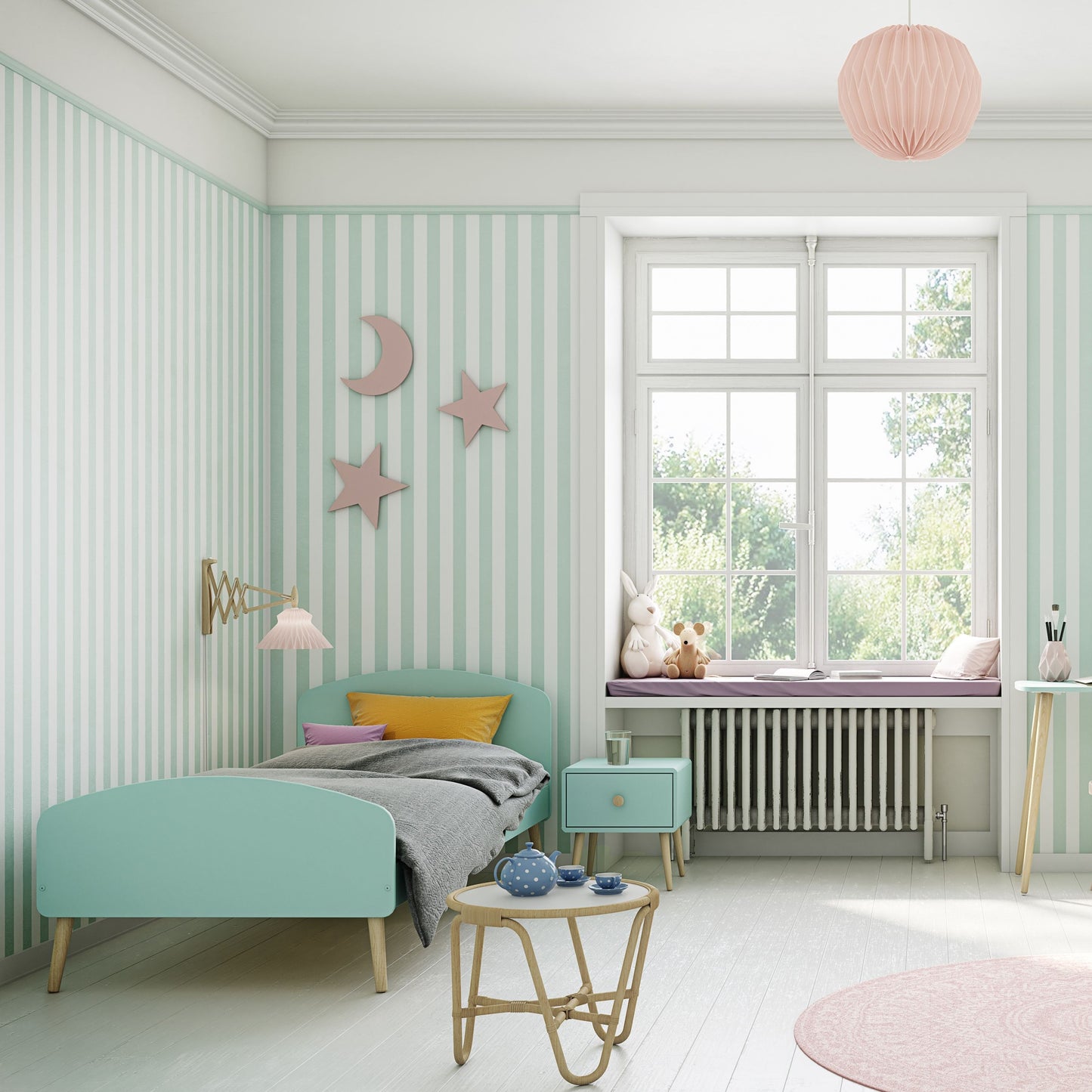 Gaia Kids Bed in Cool Mint - 90x200cm