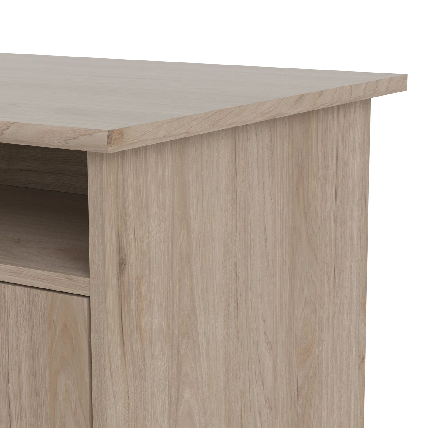Function Plus Jackson Hickory Oak Desk with 4 Drawers 1 Door