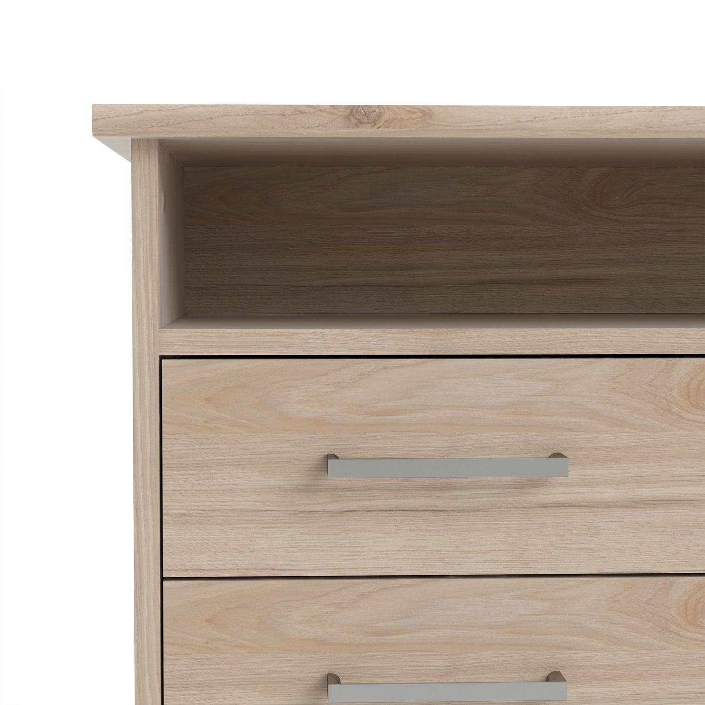 Function Plus Jackson Hickory Oak Desk with 4 Drawers 1 Door