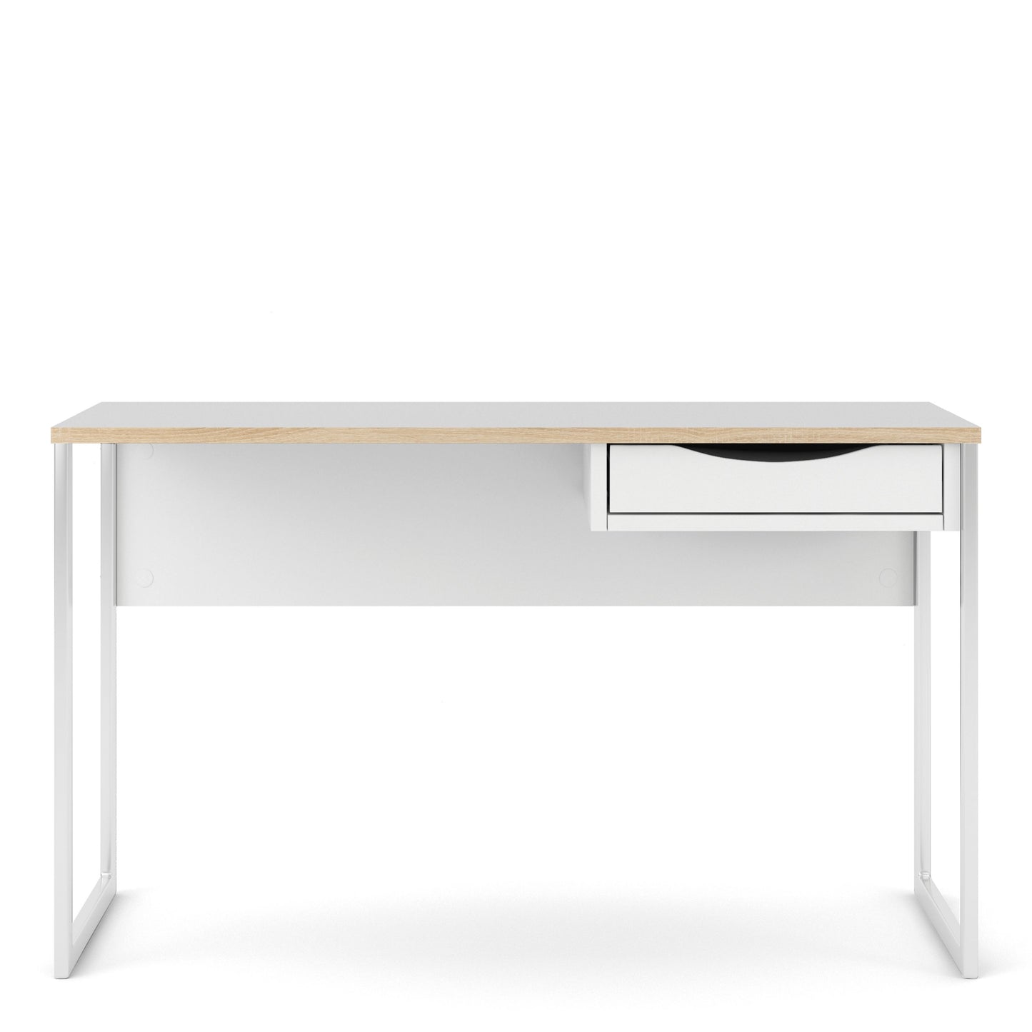 Function Plus Desk 1 Drawer in Grey with Oak Trim
