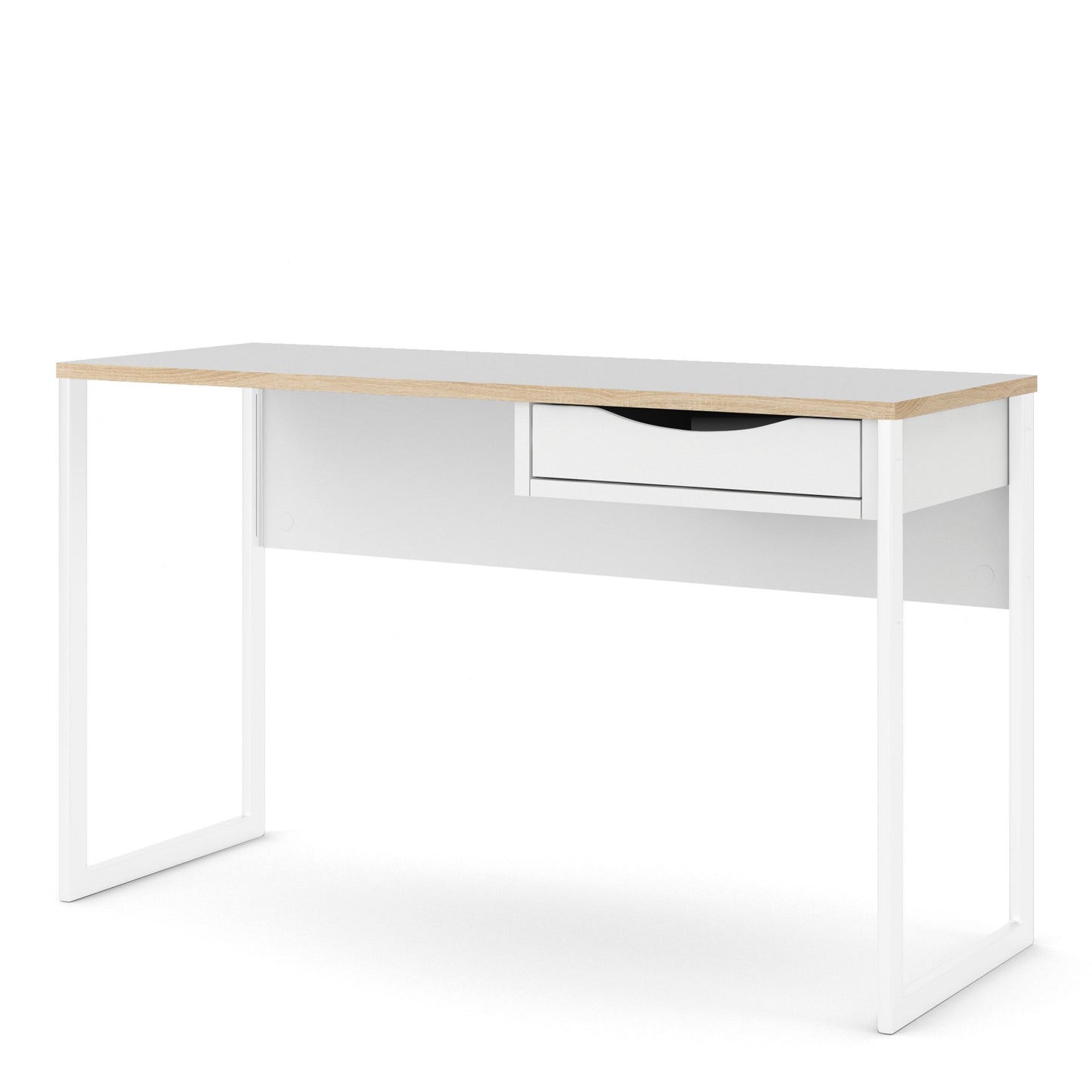Function Plus Desk 1 Drawer in Grey with Oak Trim