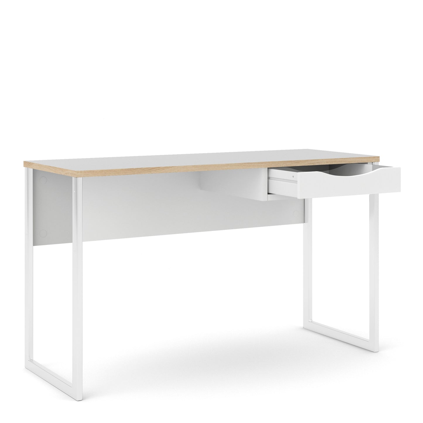Function Plus Desk 1 Drawer in Grey with Oak Trim