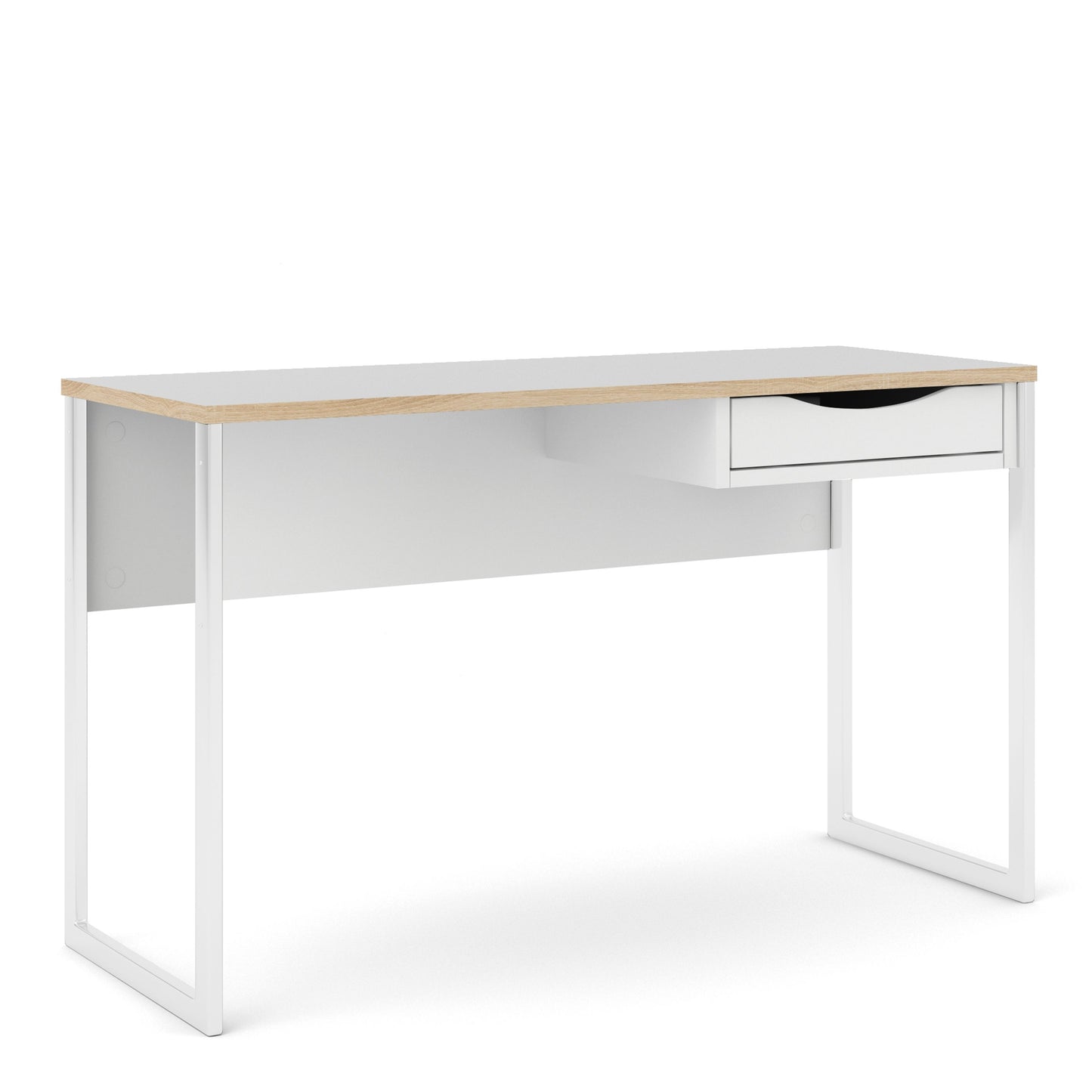 Function Plus Desk 1 Drawer in Grey with Oak Trim