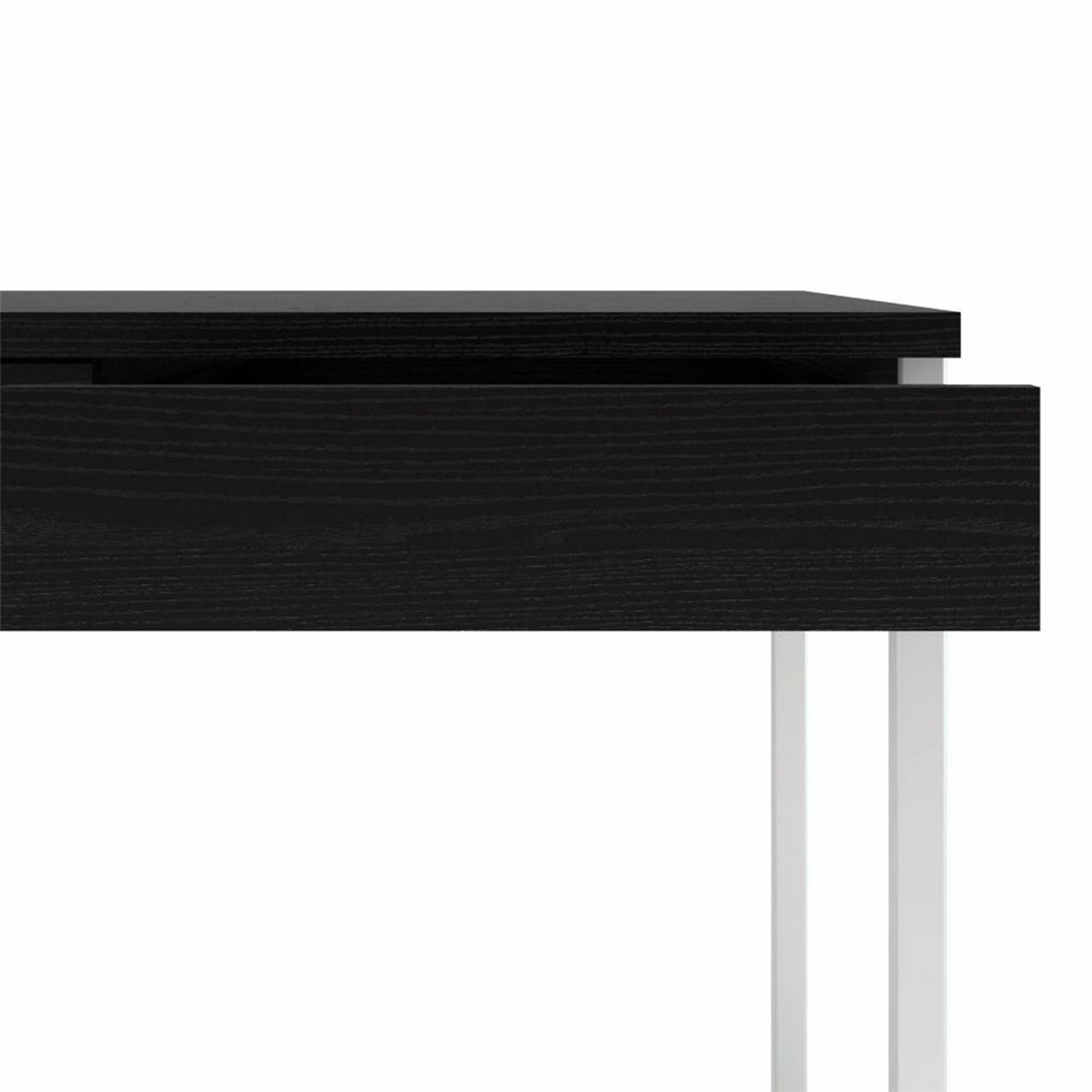 Function Plus Black Desk with 3 Drawers