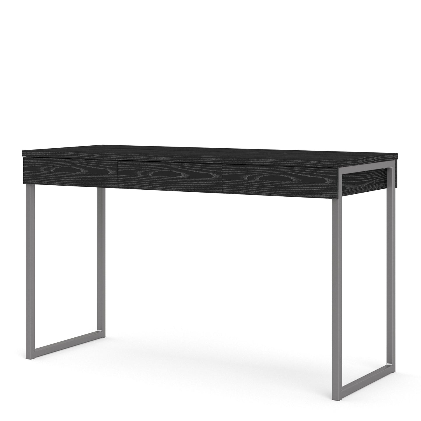 Function Plus Black Desk with 3 Drawers