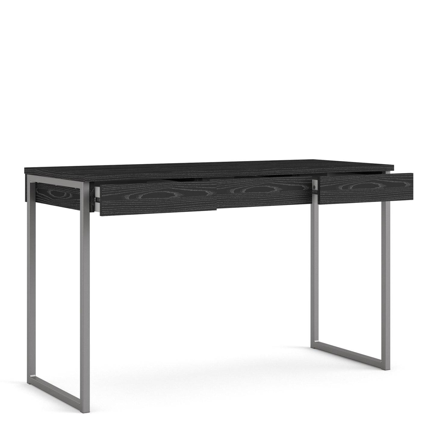Function Plus Black Desk with 3 Drawers