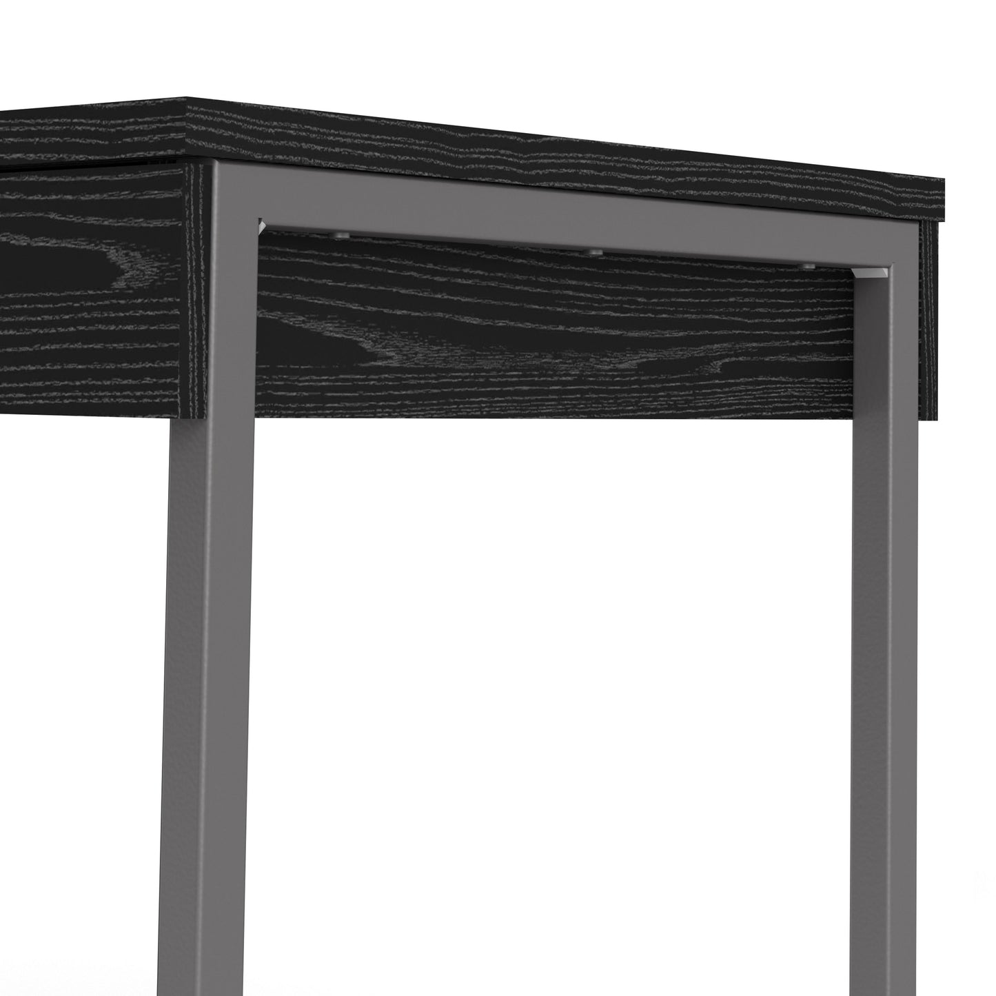 Function Plus Black Desk with 3 Drawers