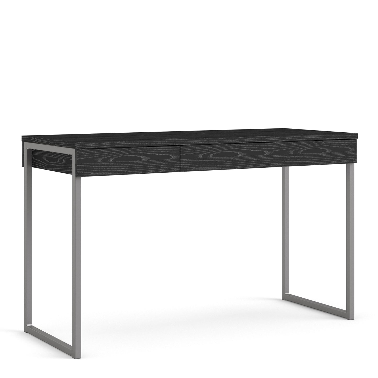 Function Plus Black Desk with 3 Drawers