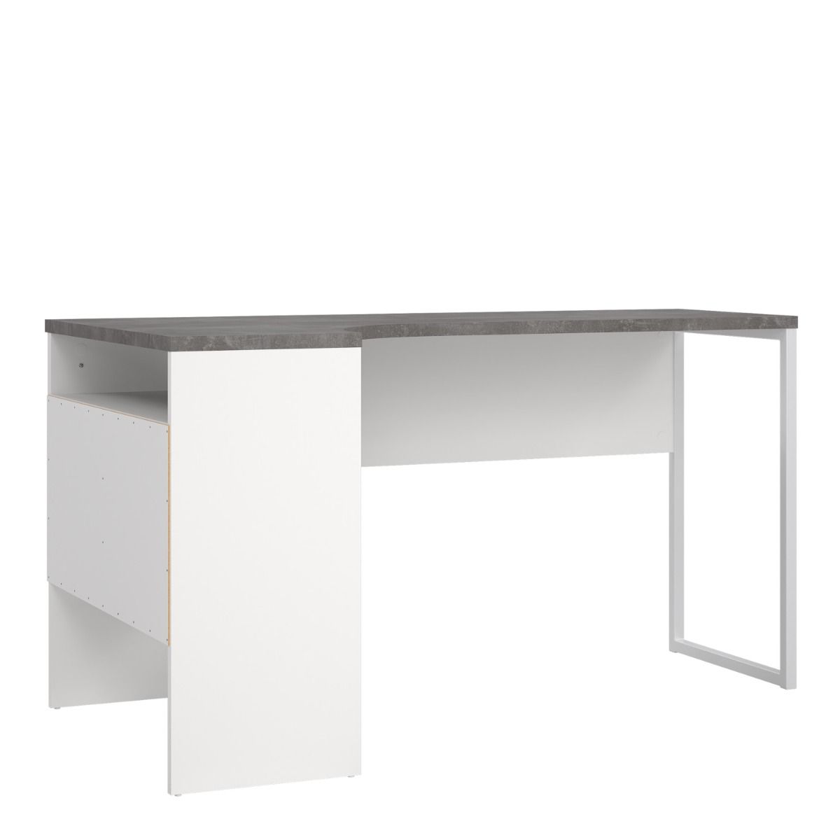 Function Plus White and Grey Corner Desk with 2 Drawers
