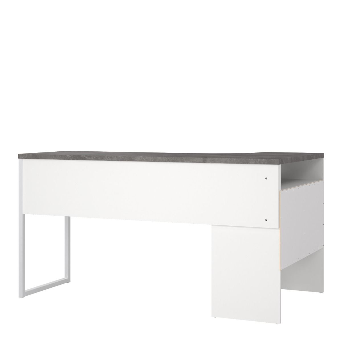 Function Plus White and Grey Corner Desk with 2 Drawers