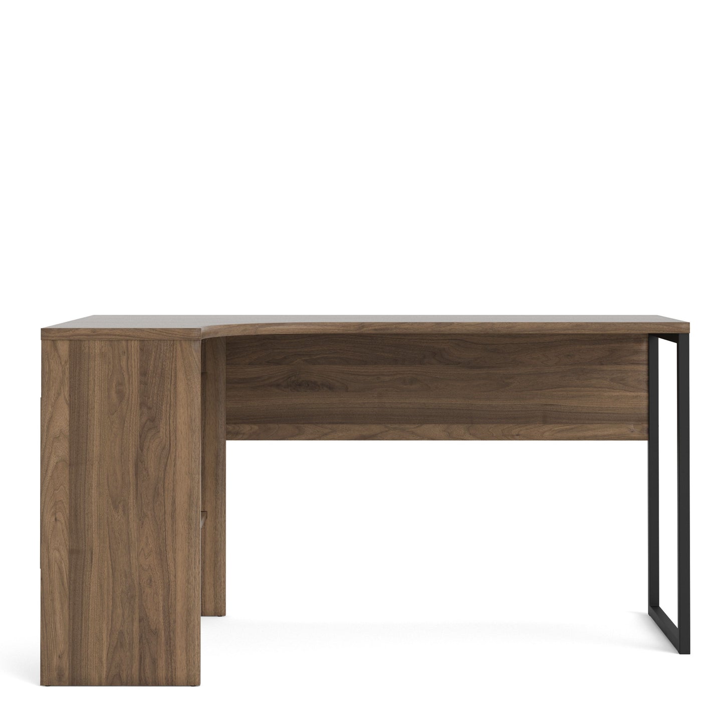 Function Plus Walnut Corner Desk with 2 Drawers