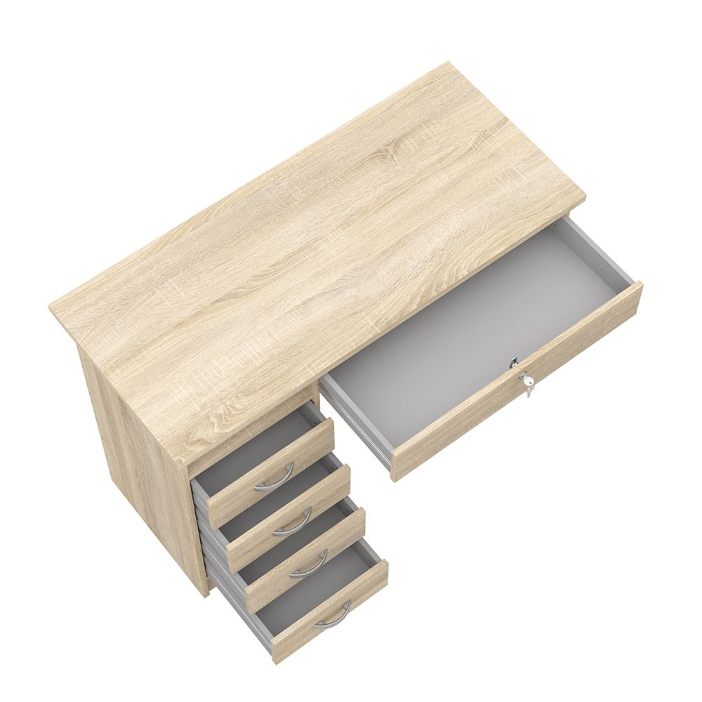 Function Plus 5 Drawers Oak Desk