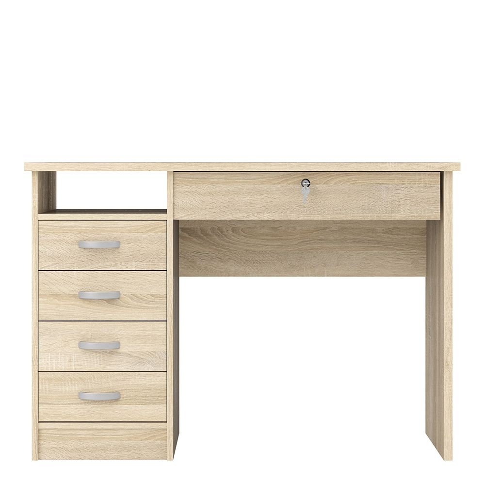 Function Plus 5 Drawers Oak Desk