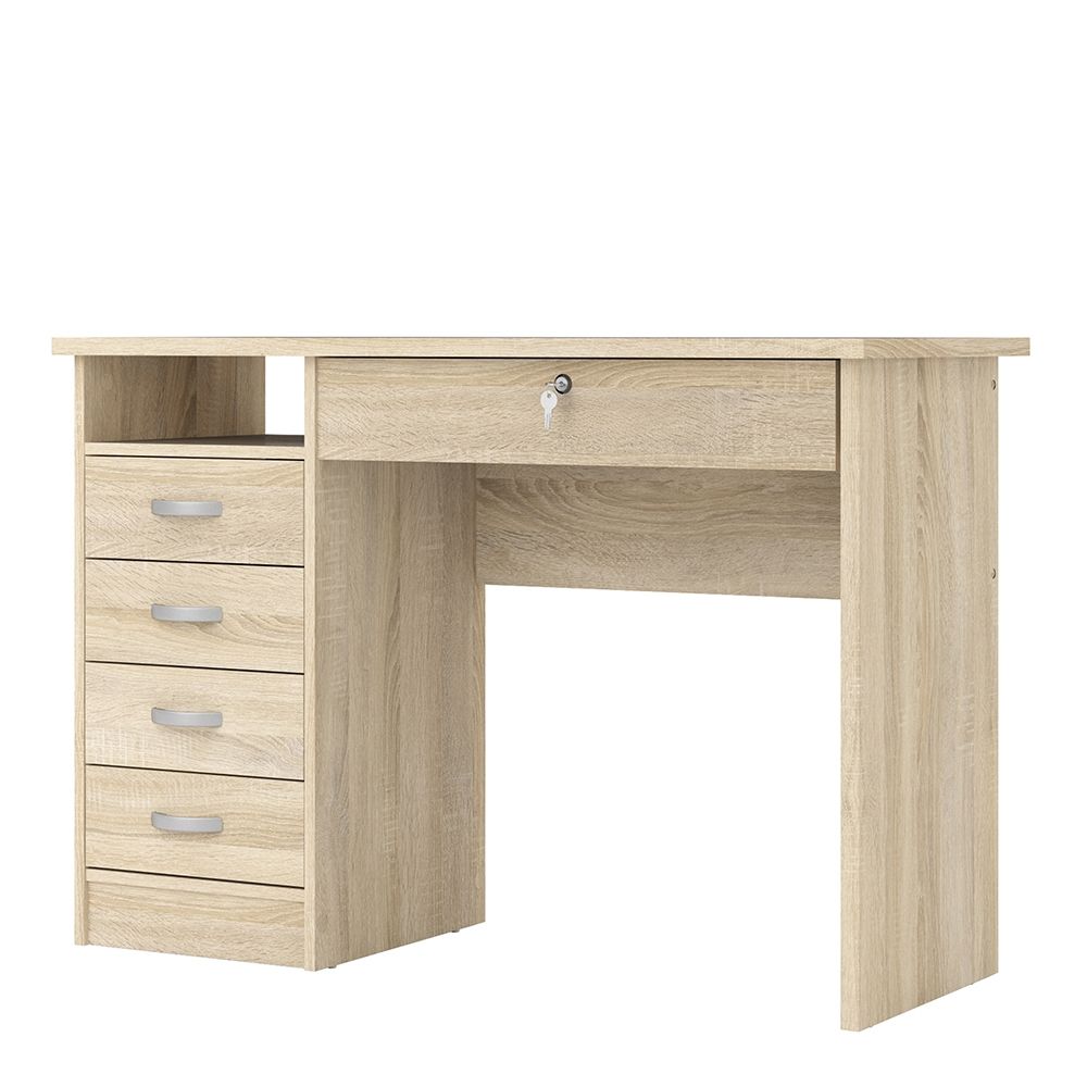 Function Plus 5 Drawers Oak Desk