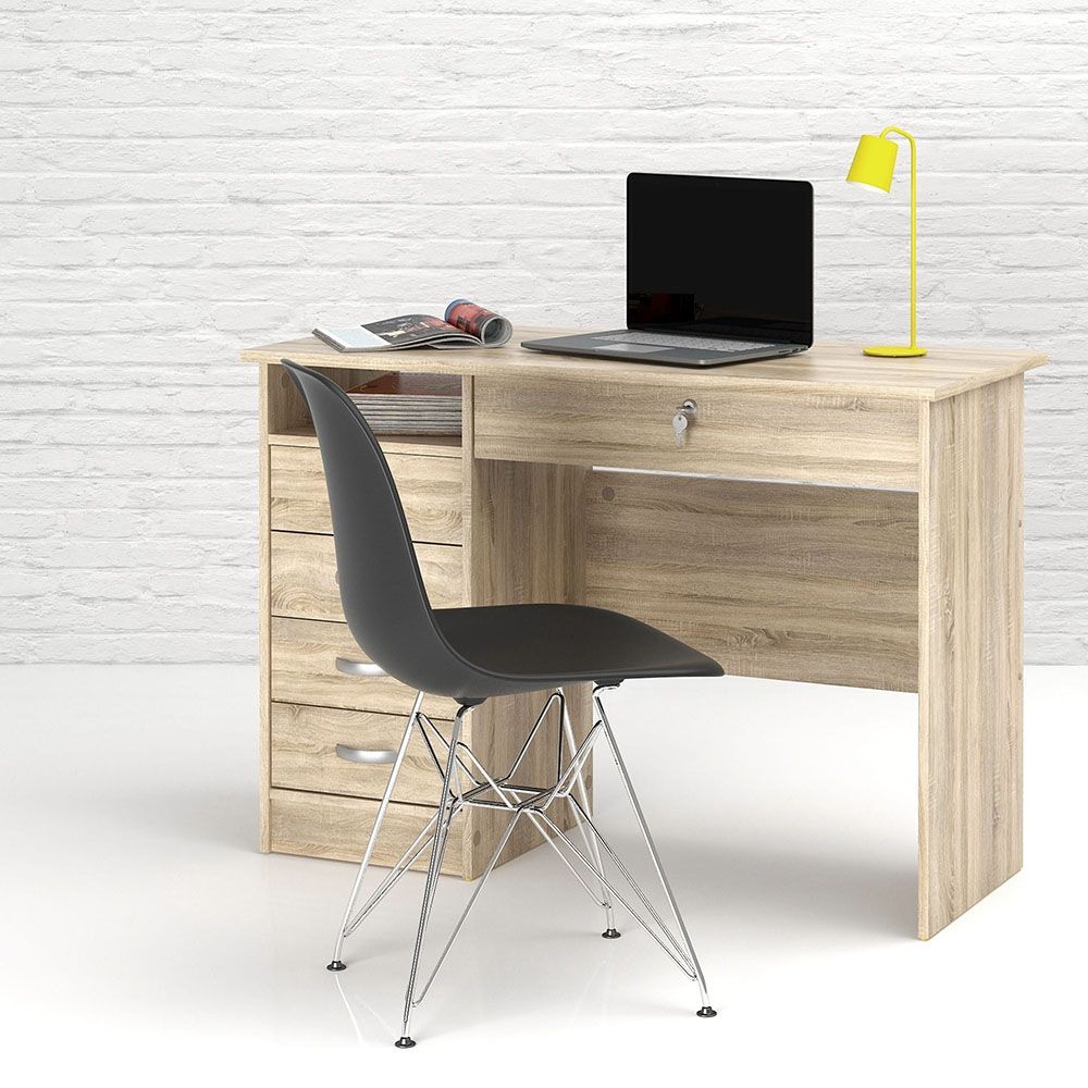 Function Plus 5 Drawers Oak Desk