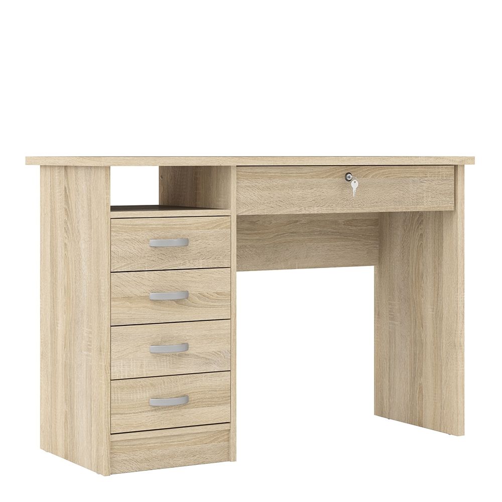 Function Plus 5 Drawers Oak Desk