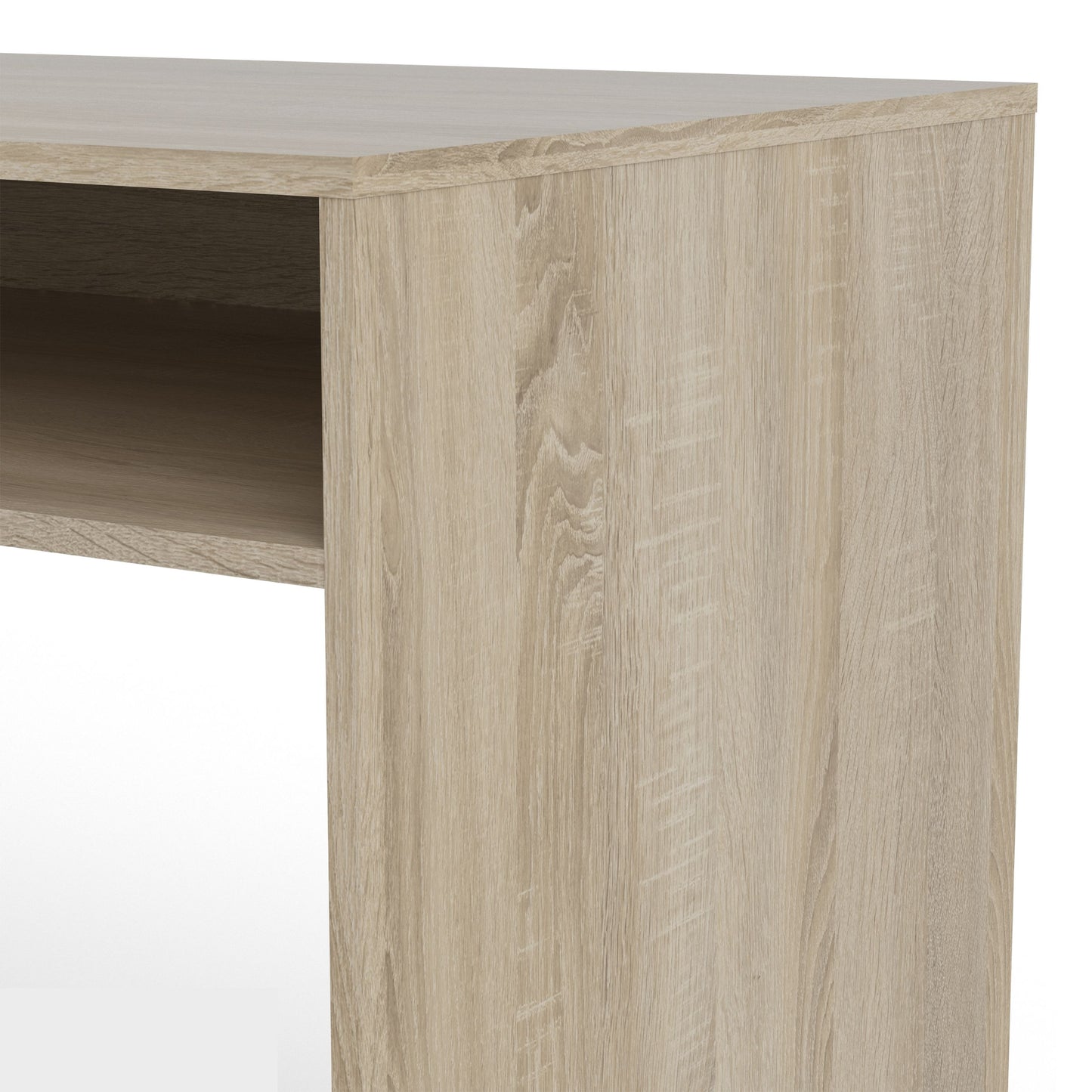 Function Plus Multi Functional Desk with Drawer and 1 Door in White and Oak