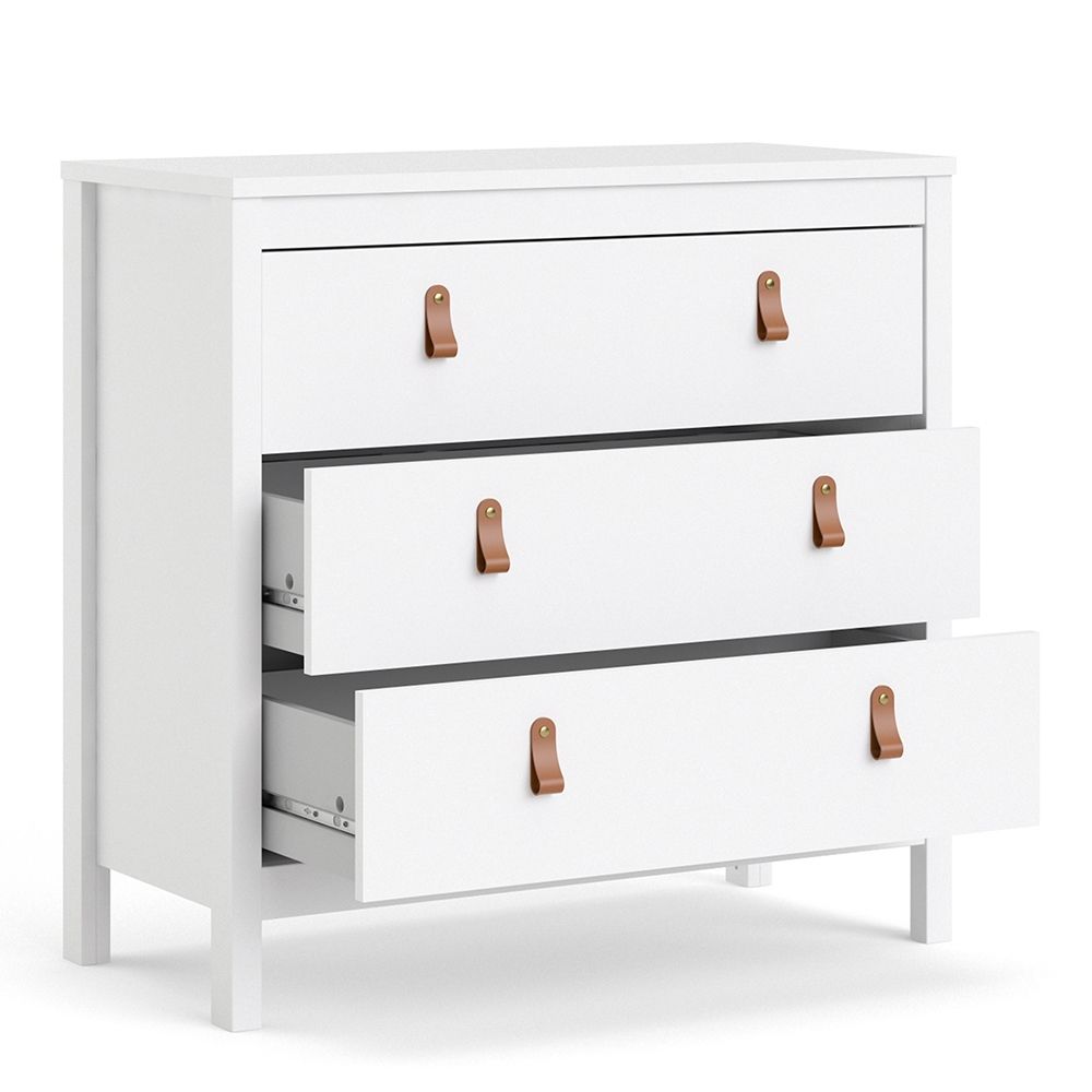 Barcelona Chest of Drawers in White - 3 Drawers