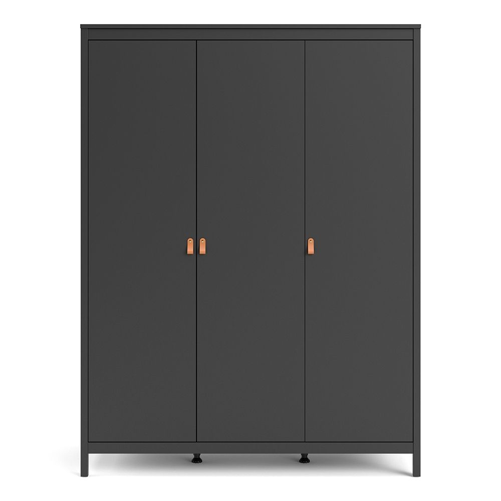 Barcelona Black 3 Door Wardrobe
