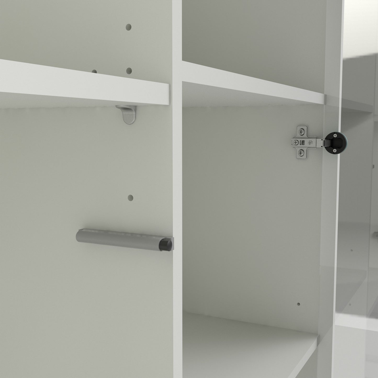 Fur Display Cabinet with 1 Door 1 Glass Door 2 Drawers