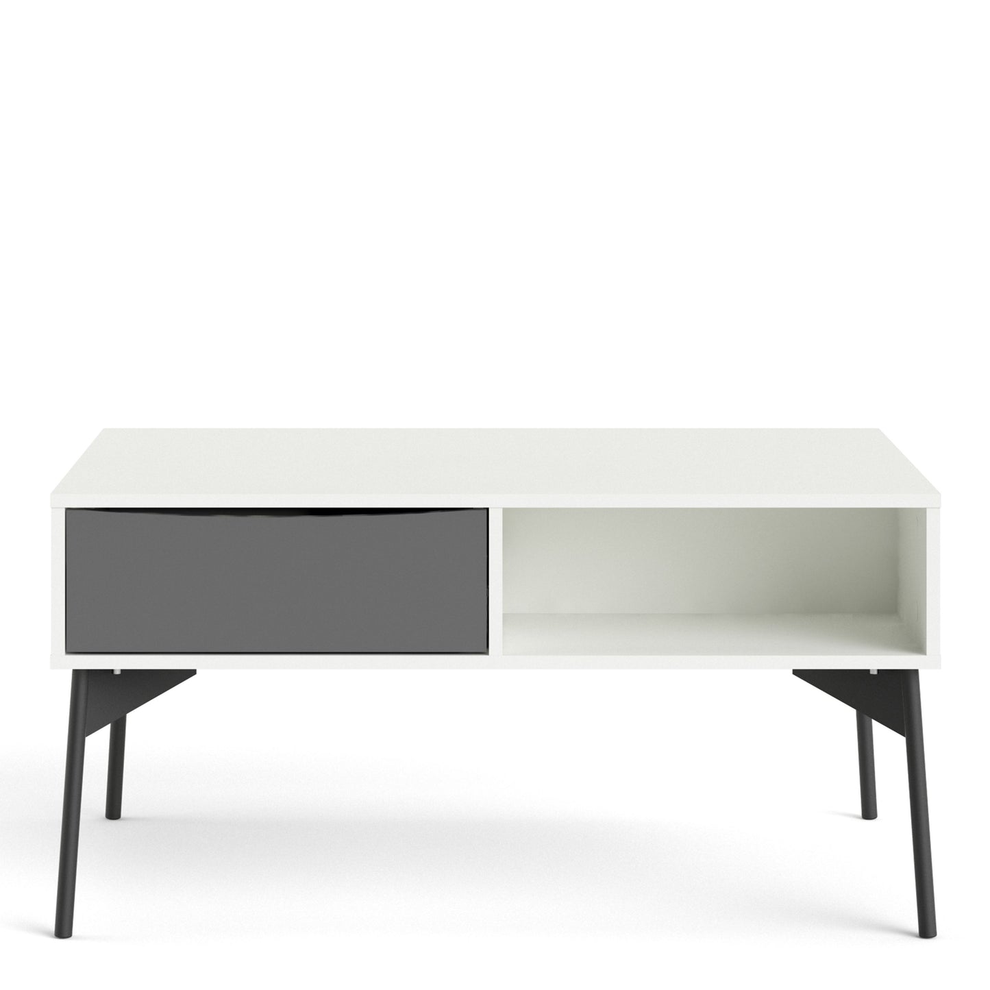Fur Grey and White Coffee Table with 1 Drawer