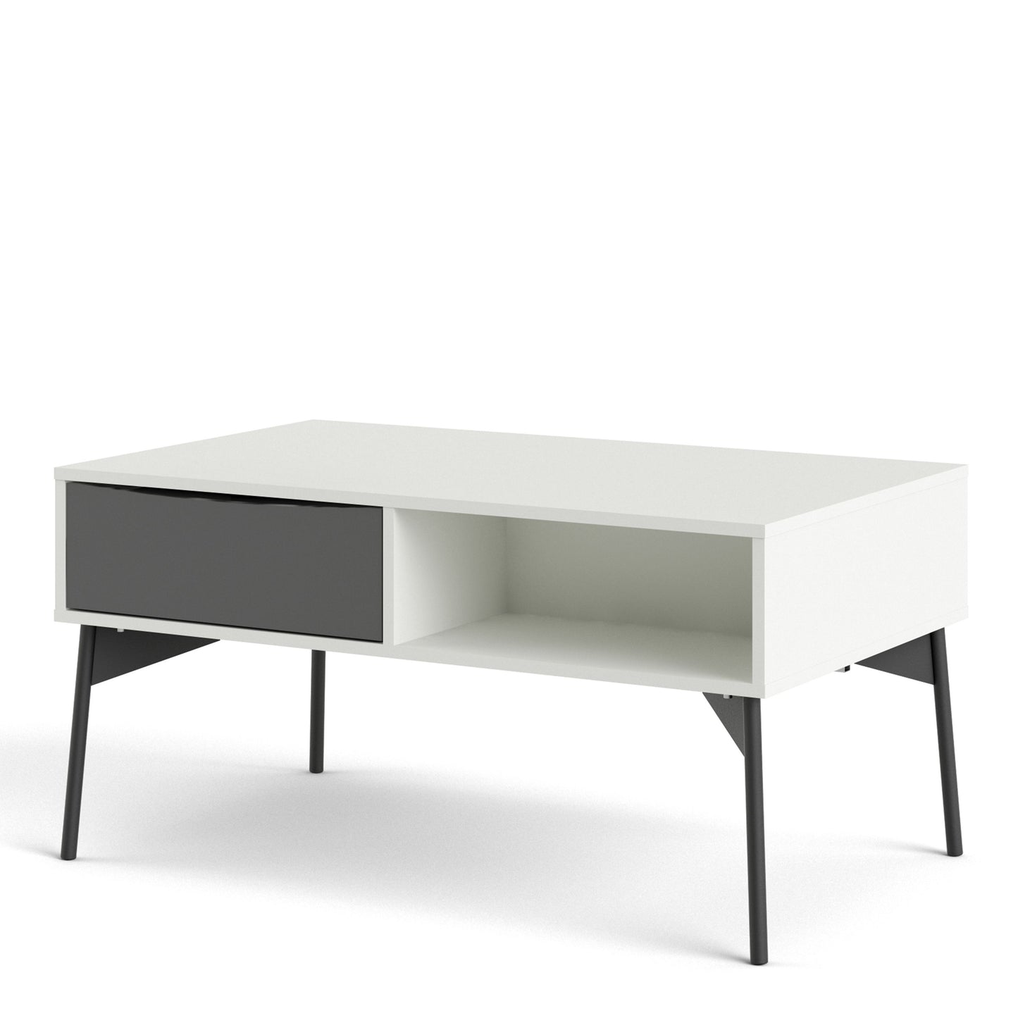 Fur Grey and White Coffee Table with 1 Drawer