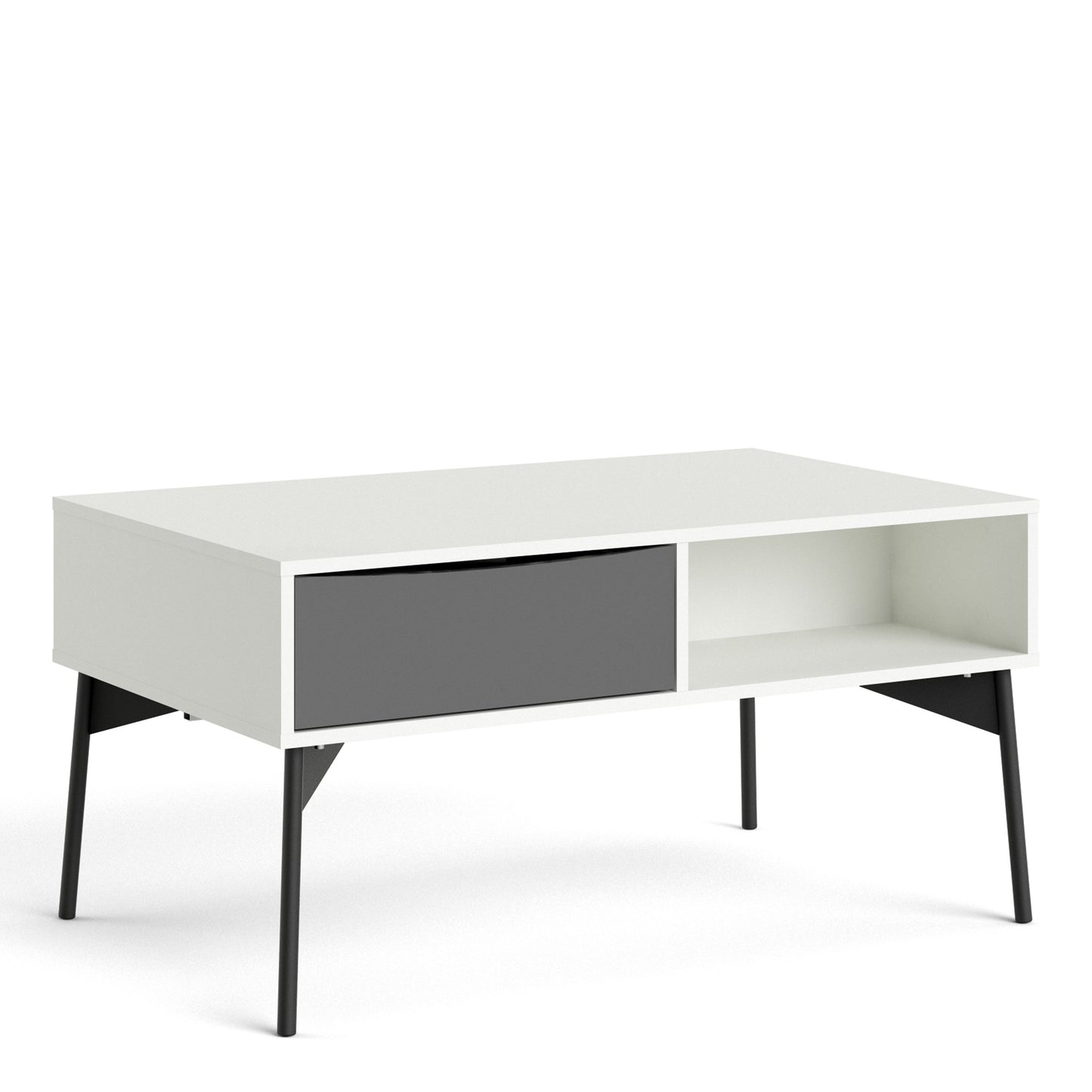 Fur Grey and White Coffee Table with 1 Drawer