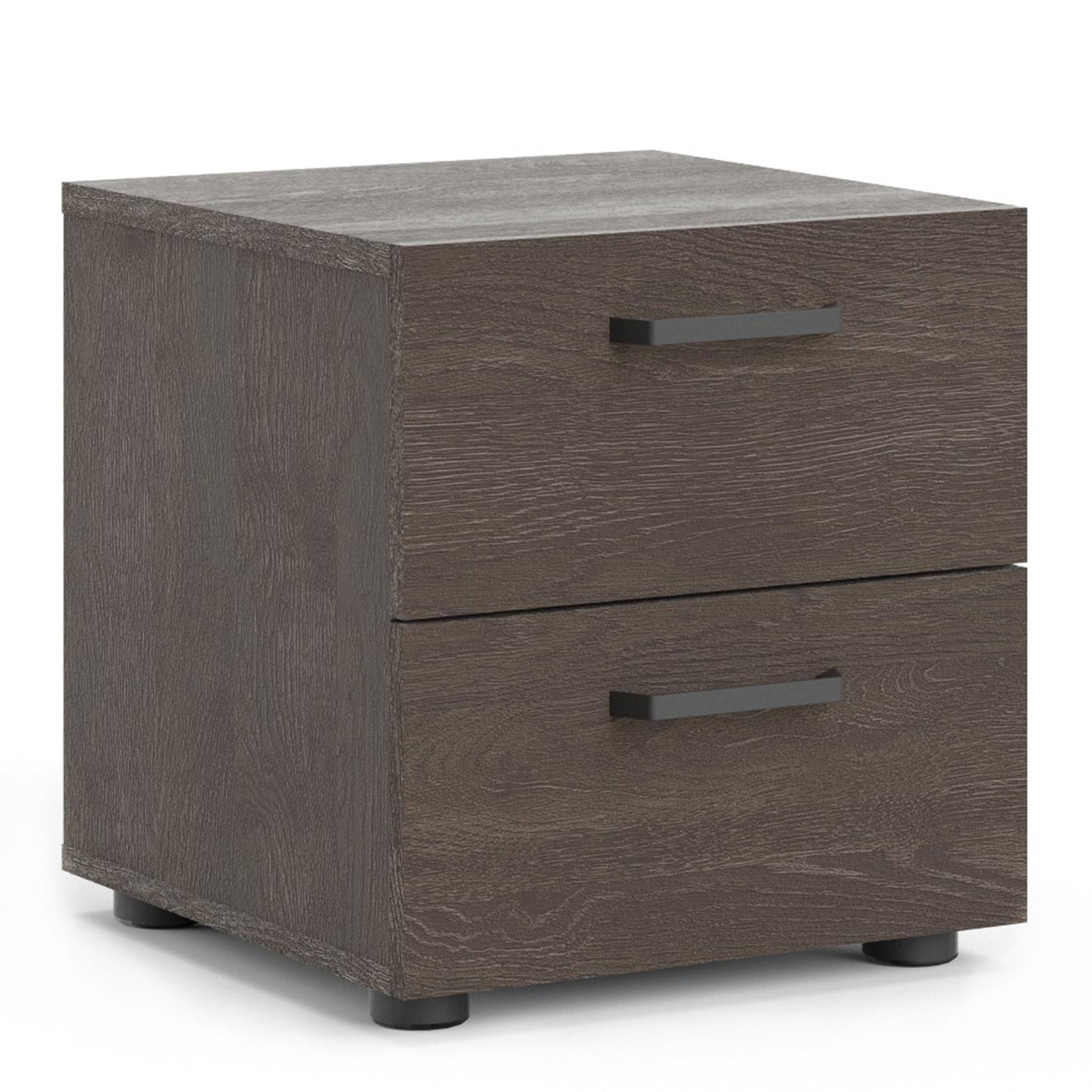 Dallas Bedside Table with 2 Drawers in Rovere Gessato Dark Oak