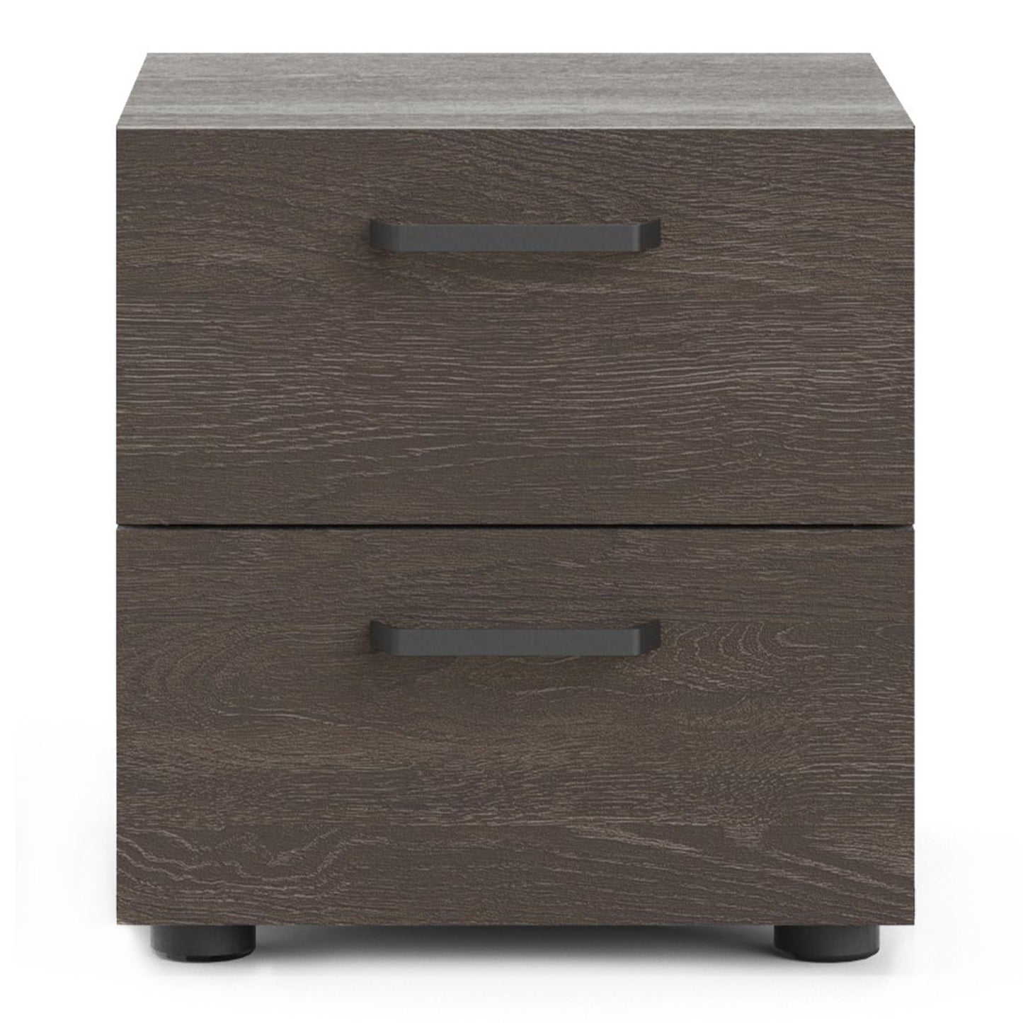 Dallas Bedside Table with 2 Drawers in Rovere Gessato Dark Oak