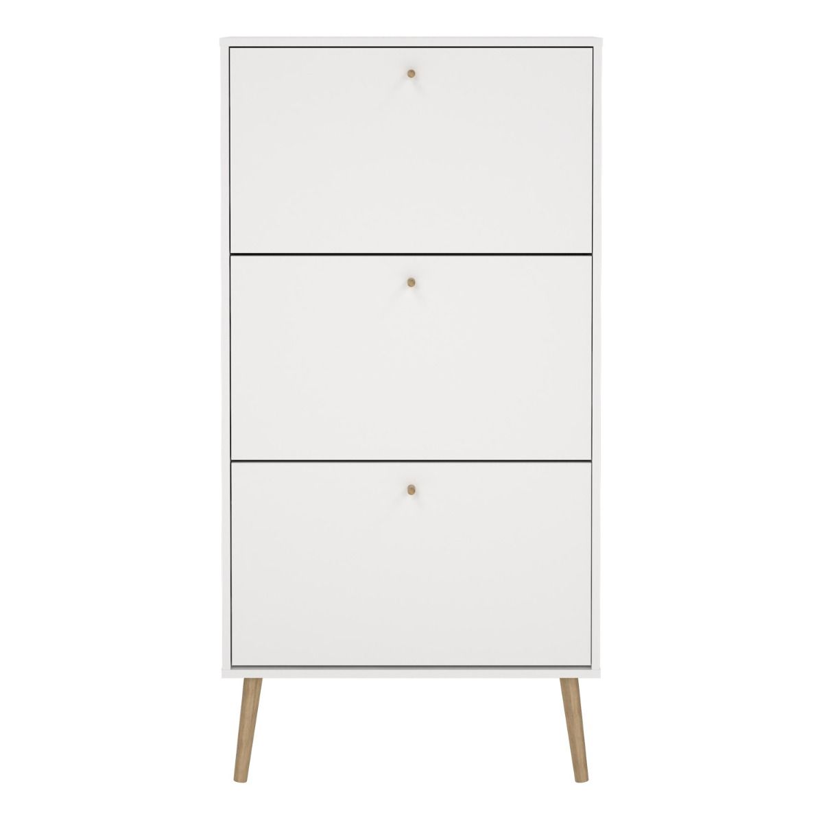 Cumbria White Shoe Cabinet with 3 Flip Down Doors