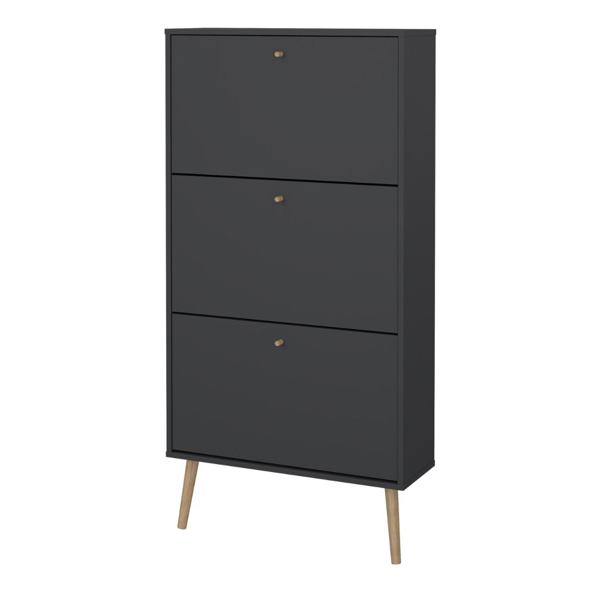 Cumbria Grey Shoe Cabinet with 3 Flip Down Doors