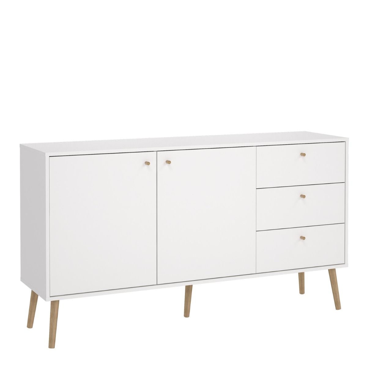 Cumbria White Sideboard with 2 Doors + 3 Drawers