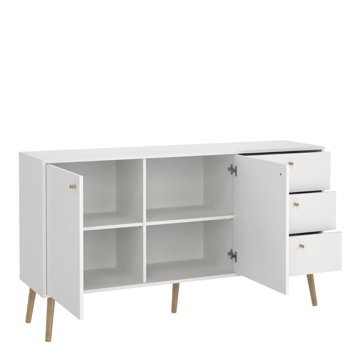 Cumbria White Sideboard with 2 Doors + 3 Drawers