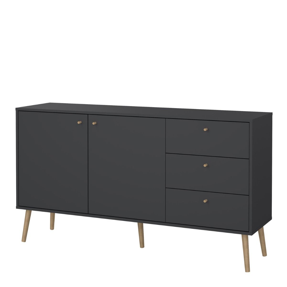 Cumbria Dark Grey Sideboard with 2 Doors + 3 Drawers