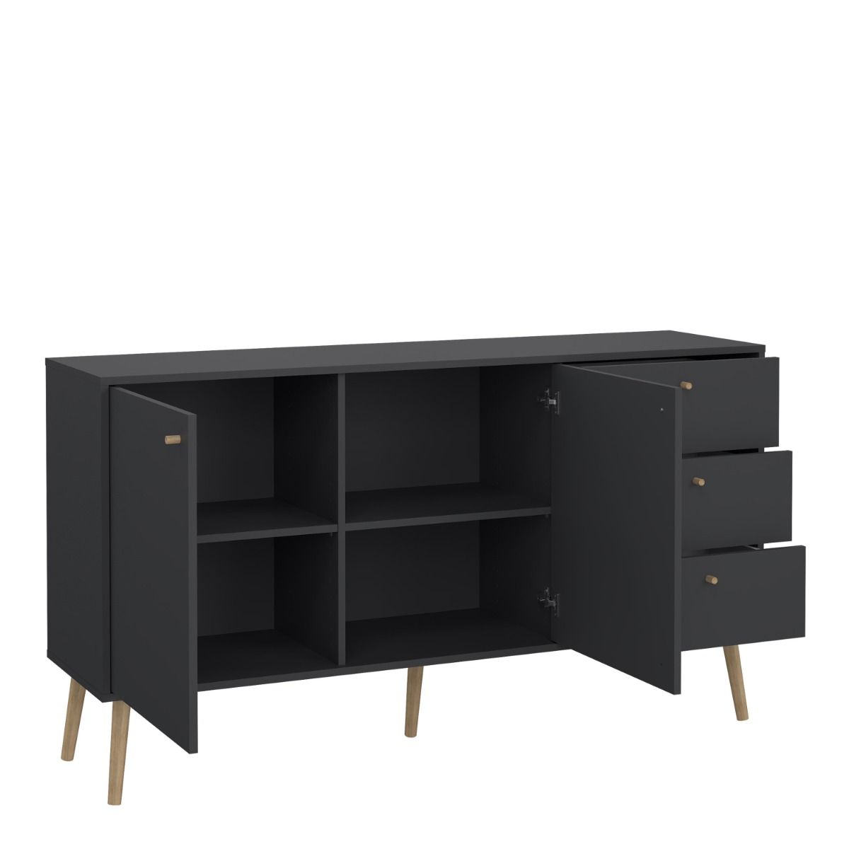 Cumbria Dark Grey Sideboard with 2 Doors + 3 Drawers