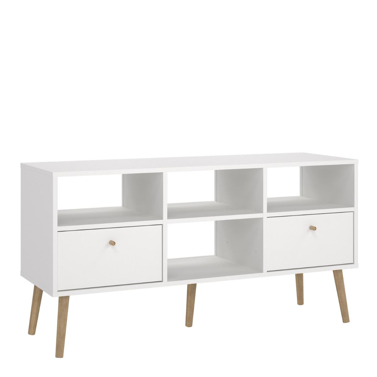 Cumbria White TV Unit with 2 Drawers