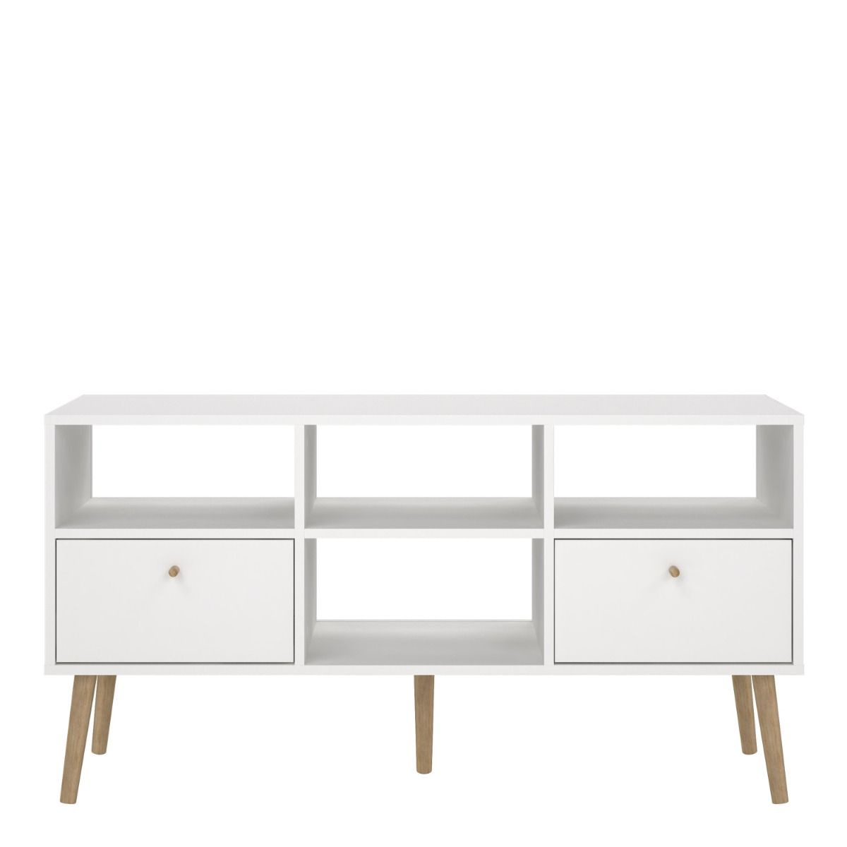 Cumbria White TV Unit with 2 Drawers