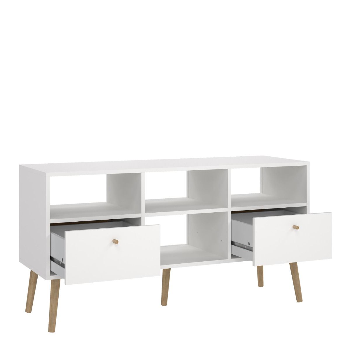Cumbria White TV Unit with 2 Drawers