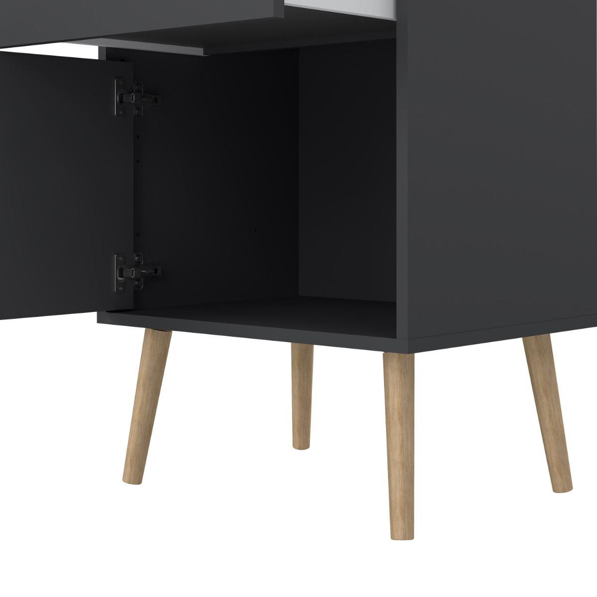 Cumbria Dark Grey Bedside Table 1 Door + 1 Drawer