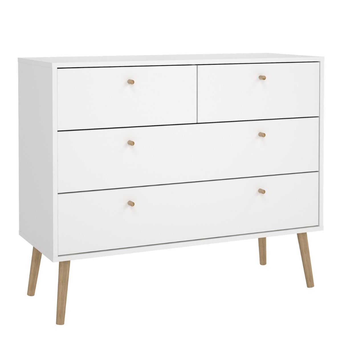 Cumbria White Chest of Drawers with 2 + 2 Drawers