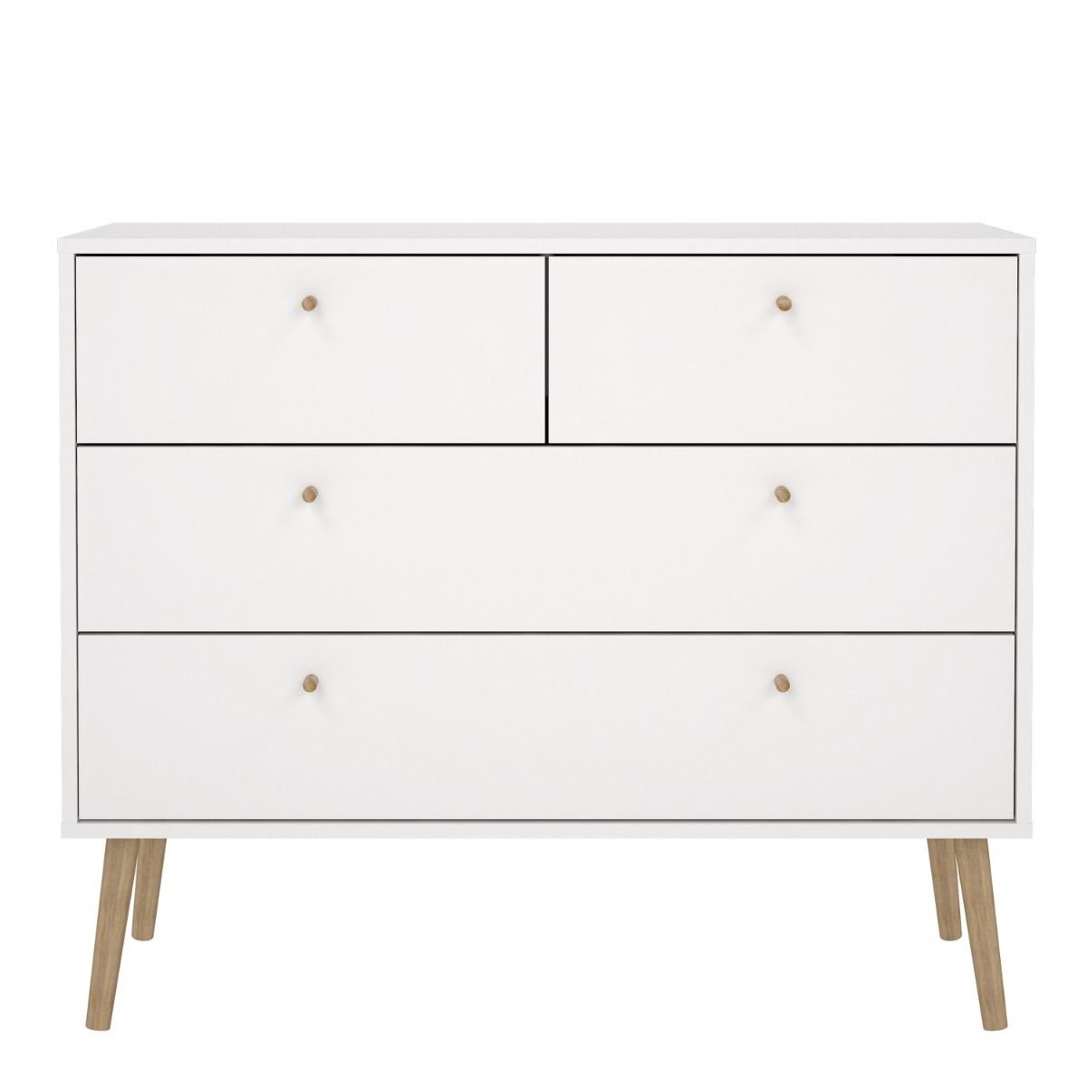 Cumbria White Chest of Drawers with 2 + 2 Drawers