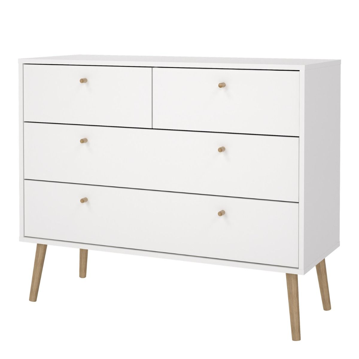 Cumbria White Chest of Drawers with 2 + 2 Drawers